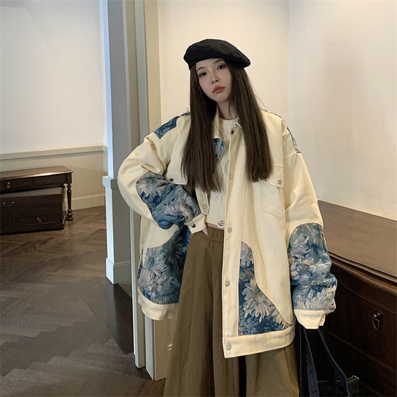 1港风情侣刺绣拼接设计棉衣大码M-5XL夹克棉服外套8706P115控158，男装夹克，星座226-2