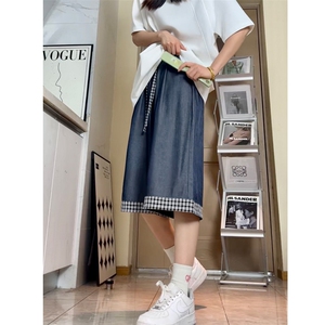 仿天丝牛仔高级感冰丝垂感休闲裤夏季新款潮牌七分裤男2559特P28