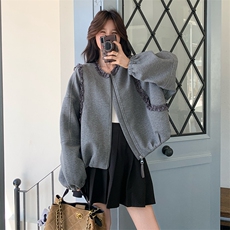 有货2026春木耳花边卫衣外套2C317A-8531-P155-K248，女装短外套，2C317A