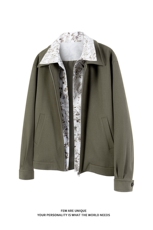 秋季新款夹克5Q1117-TP80138韩系复古cleanfit版花卉拼接翻领，男装夹克，电商A102