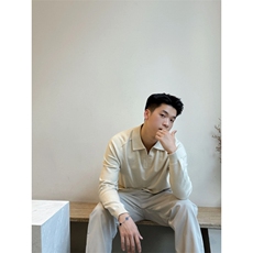 松弛自洽‘老钱风格调混纺极简百搭POLO针织衫长袖H58020/P70，男装针织衫/毛衣，电商A243
