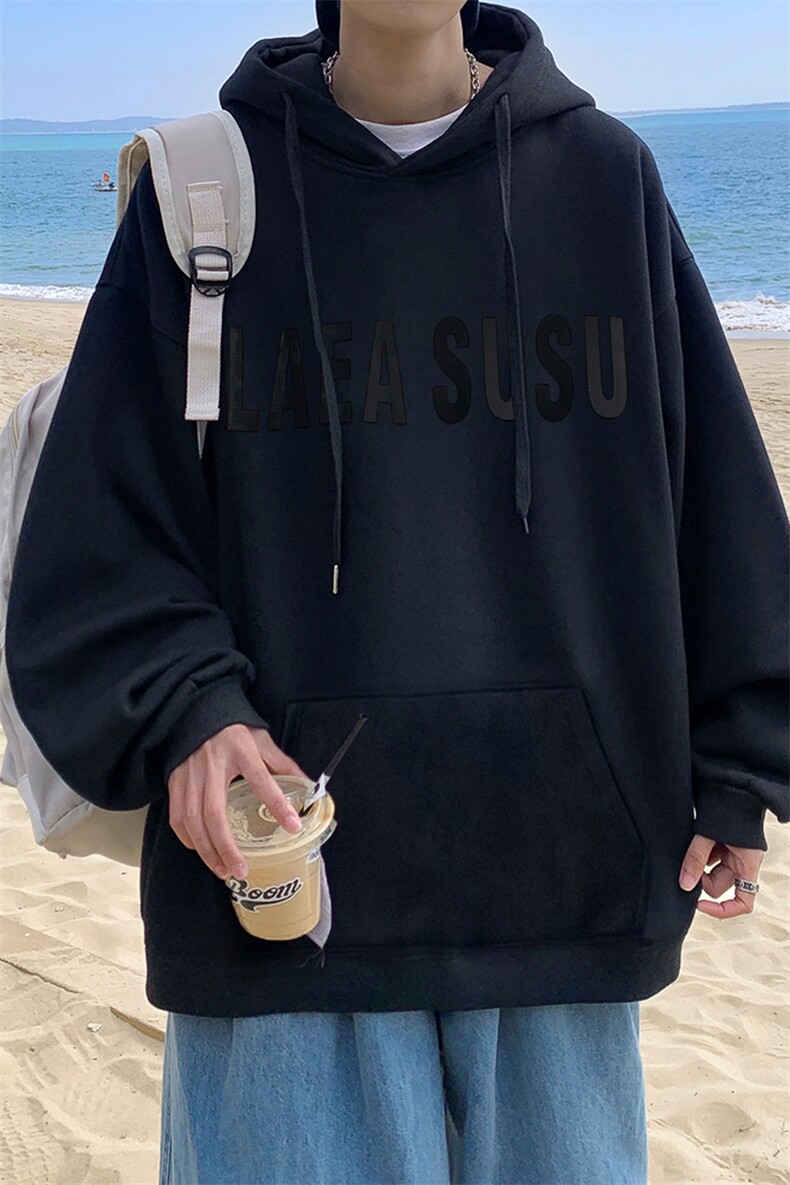 ！秋季重磅宽松大码港风厚板LAEA印花连帽卫衣LW101-特p35,男装卫衣,星座508（原C305）
