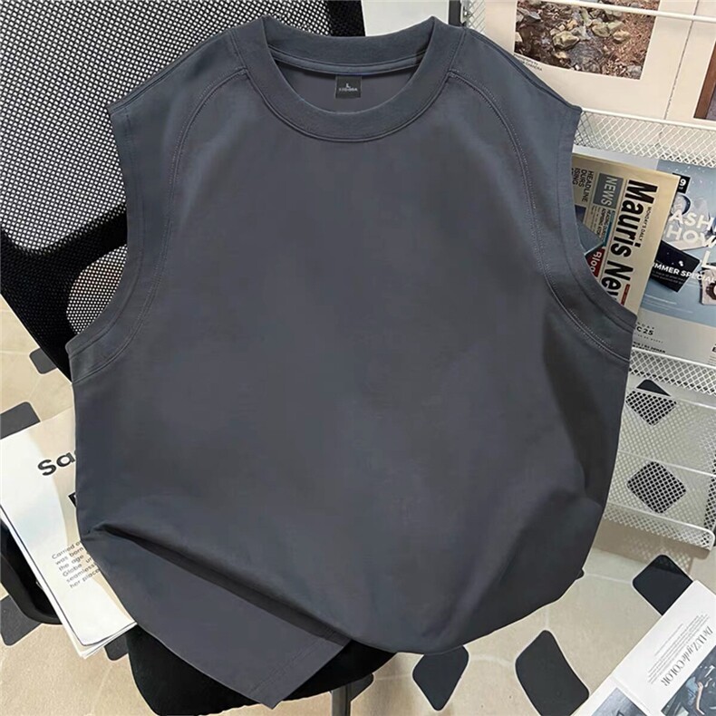 男装300克双纱纯棉短袖32支紧密赛络纺结构背心RH5040-特P25,男装背心/马甲,星座610B-1