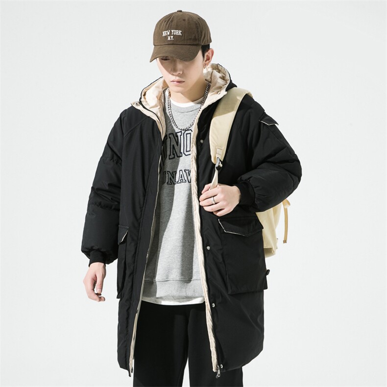 冬季中长款男士加厚棉衣男潮流纯色棉服棉袄外套A266-WMY2112-P85图片