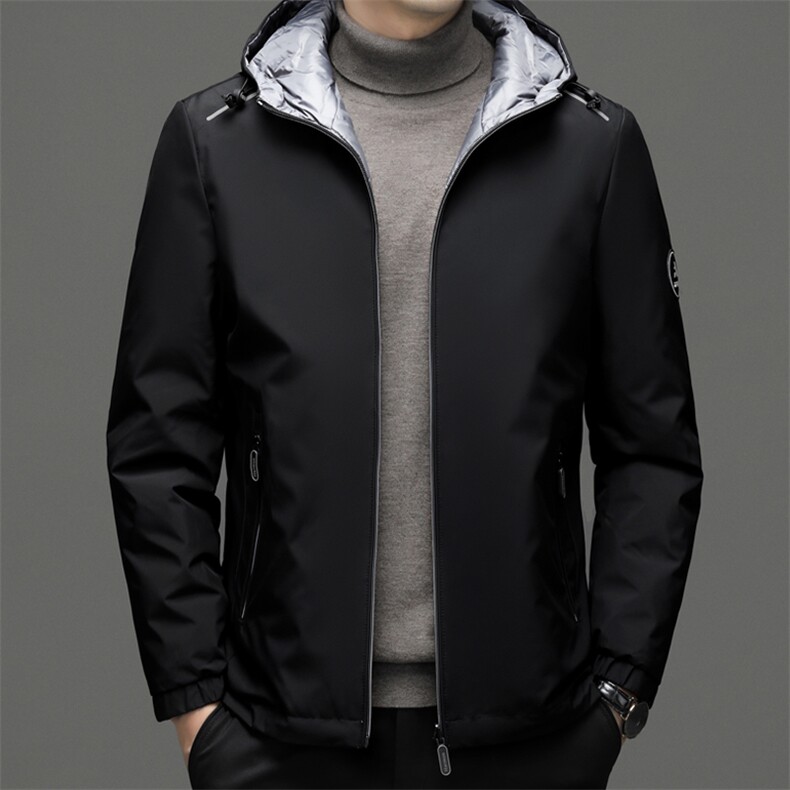 QDA801钱塘2020-2中年男士冬季厚款连帽百搭简约羽绒服P175图片