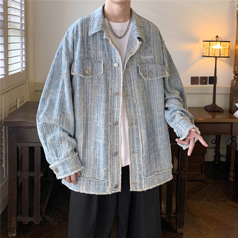 2024牛仔夹克秋装港风宽松水洗牛仔外套JK9004-P88-控价128图片