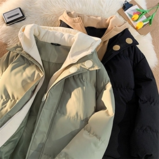 冬季青少年连帽假两件外套加绒加厚休闲简约棉衣棉服5303-P85，男装棉衣，电商B306