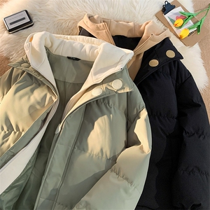 冬季青少年连帽假两件外套加绒加厚休闲简约棉衣棉服5303-P85图片