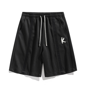新款五分短裤男日系白底夏季休闲百搭拼接运动短裤CK2403-P27控48图片