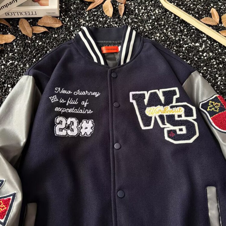 美式复古棒球服男女春秋款重磅刺绣vintage2025夹克宽松洋气外套,男装夹克,星座218-8