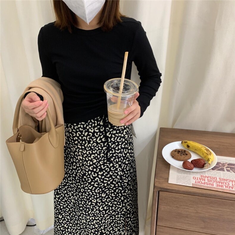 打底+豹纹半裙，女装半身裙，dznkb