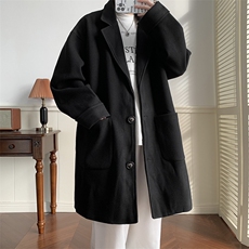 2023秋冬毛呢大衣男长款西装领呢子风衣休闲外套DY29P75，男装风衣，星座1013-1