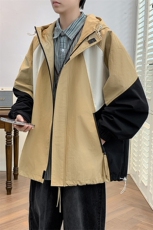 2024秋季休闲外套高品质拼接连帽宽松工装夹克男A436-8838-P90，男装夹克，电商A436