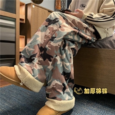 冬季新款潮流迷彩保暖加棉加厚宽松休闲棉裤B315-K909-p65控88，男装休闲裤，电商B315