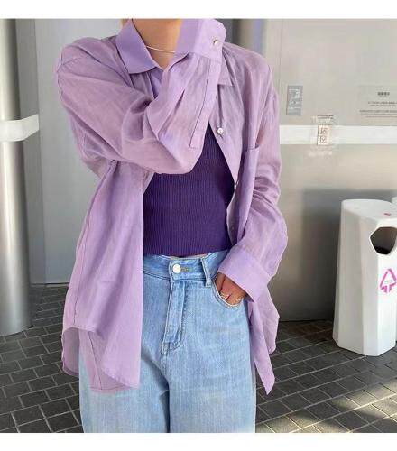 夏季防晒苎麻衬衣，女装，CLEAN SPACE