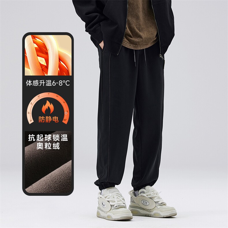 A178-16883AP80秋冬季加绒束脚裤弹力休闲卫裤,男装休闲裤,电商A178-1