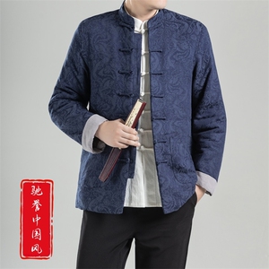 冬季现货风男装棉衣唐装加厚保暖复古大码提花外套8686-P150图片