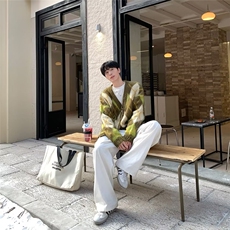 宽松复古菱格针织衫男新款韩版秋冬加厚毛衣外套潮MY821-P56，男装针织衫/毛衣，星座208-5
