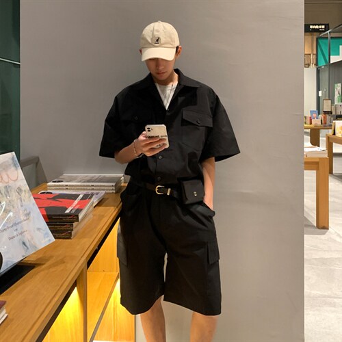 【2025春夏】港风日系复古连体裤工装男连体衣女送皮带腰包，男装工装外套，星座112A