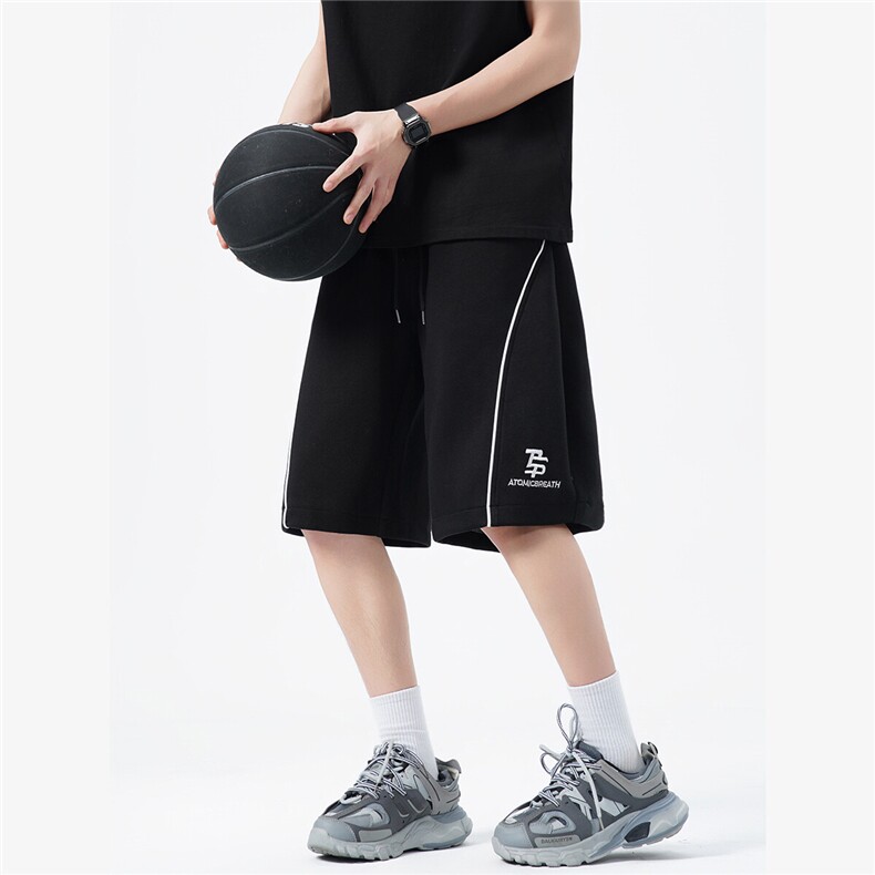 ！卫裤短裤男夏2025新款潮牌中裤高级感815A-DK20-P38控59,男装休闲裤,星座815A