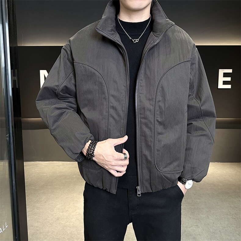 新标90   2025新款潮流保暖宽松立领白鸭绒羽绒服5875-P255图片