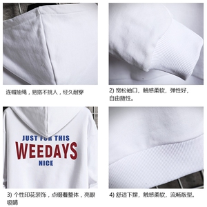 WY2113-P40 纯棉连帽卫衣男大码运动帽衫宽松薄外套 网格挂拍图片