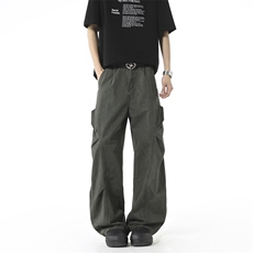 2025日系简约cleanfit垂感伞兵工装裤男欧美风休闲长裤潮239/P58，男装休闲裤，电商B381-2