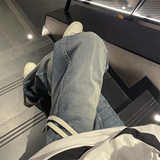 水洗直筒牛仔裤男春秋美式潮牌男生痞帅垂感拖地长裤K25207，男装牛仔裤，电商D325