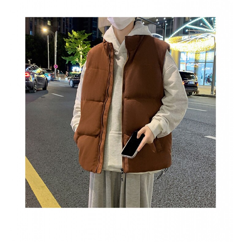 鹿皮绒情侣款宽松休闲百搭马甲男外穿秋冬款坎肩男士无袖背心P50,男装背心/马甲,星座1905A（原电商B343）