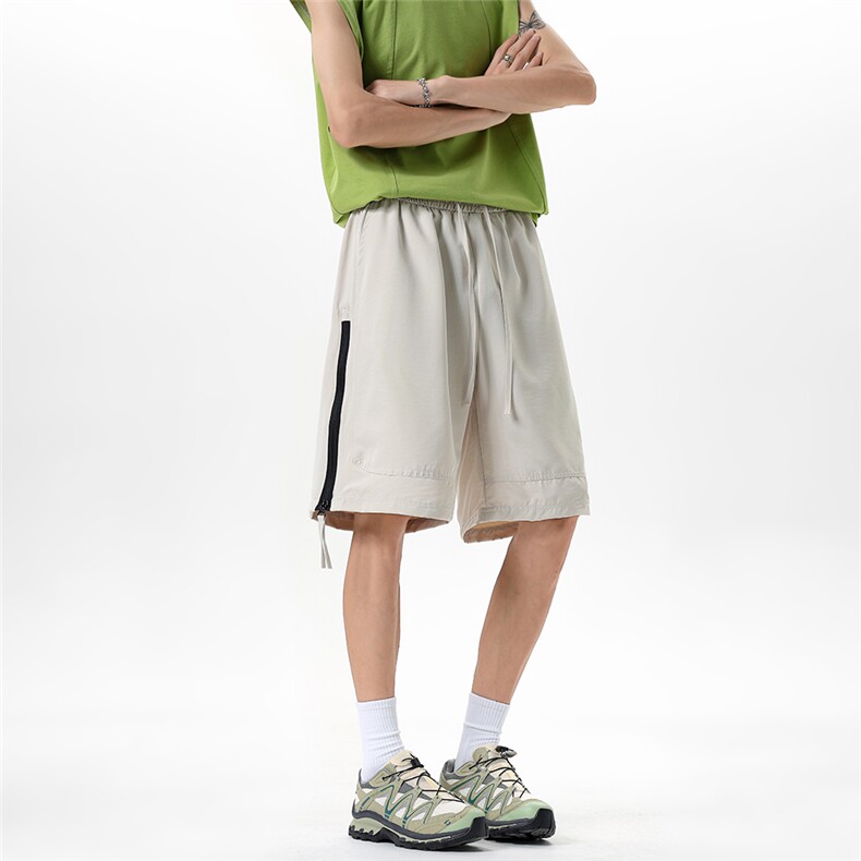 XZ602-DK8096-P40高品质拉链可打开男士速干冰丝短裤学生五分裤，男装牛仔裤，星座602