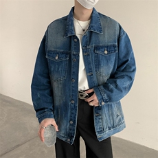 C2315-TP75控价108新款翻领宽松高街牛仔外套复古春季男牛仔夹克，男装夹克，电商A102-1