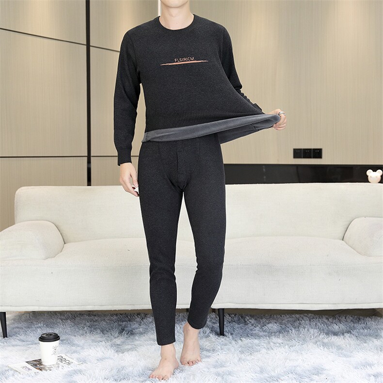 保暖内衣男士秋衣秋裤加绒加厚特厚中老年保暖套装TZ2491-P70,男装休闲套装,星座310B-3