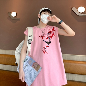 新中式潮抖音直播品质250克重磅纯棉男无袖背心T恤T590P28控39图片