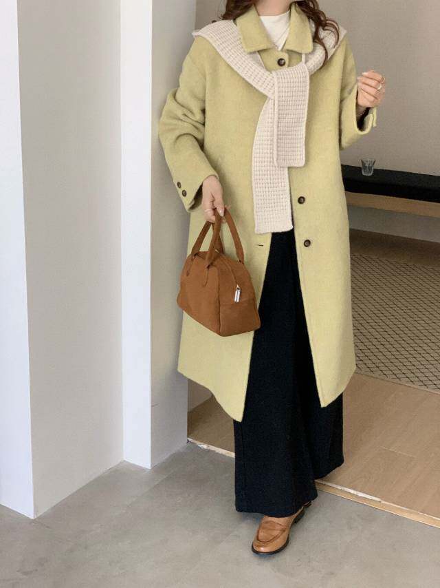 今年流行！2025新款韩系针织连帽围巾富家千金羊毛大衣外套，女装羊绒大衣，依嘟服饰