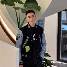 外套男秋季潮流街头毛圈绣花夹克衫风宽松休闲棒球服DJK146，男装夹克，星座208-5