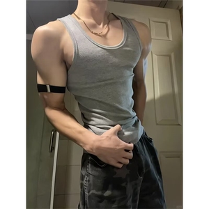 潮流美式重磅竖条纹背心坎肩潮男夏季新款百搭慵懒无品牌BXT58图片