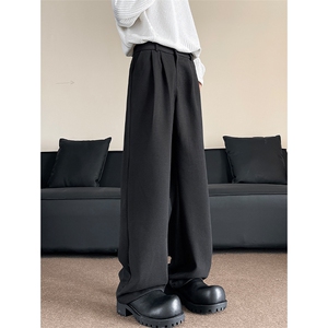 GENIOLAMODE高级感直筒休闲裤西装裤子男士秋冬春季新款宽松潮流图片