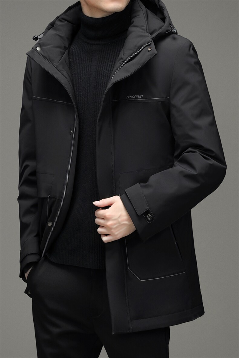 DJ9837钱塘2020-3冬季厚款商务休闲连帽中年男士羽绒服P330,男装羽绒服,钱塘207-3