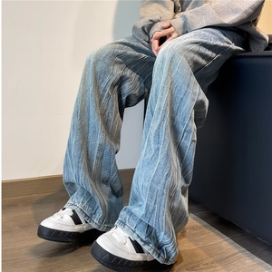 春秋季美式高街vibe蓝色牛仔裤男女潮cleanfit显瘦牛仔裤N145/P50