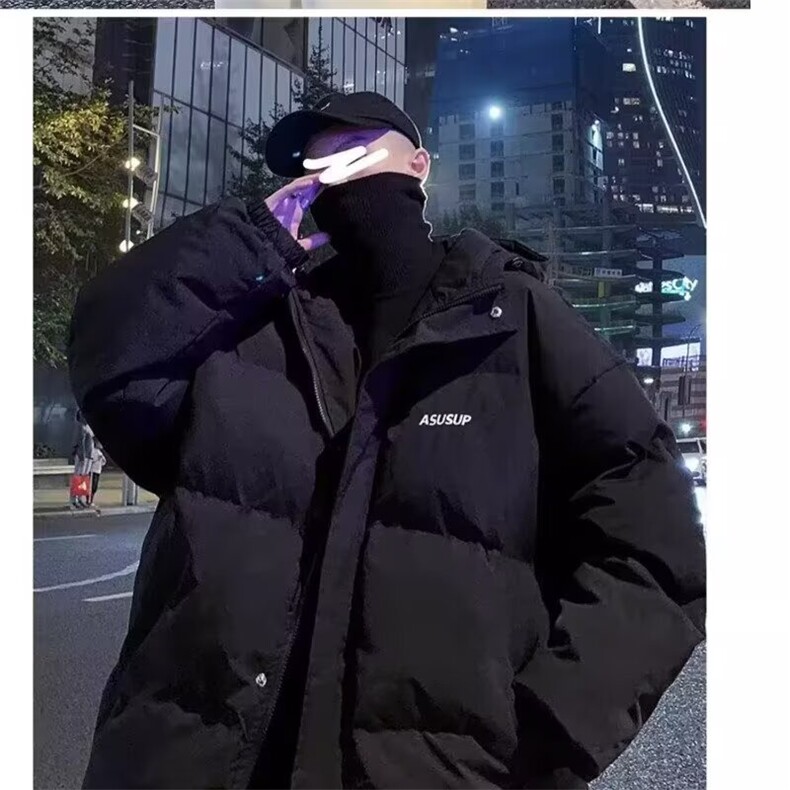 新款棉衣男冬季防水棉袄连帽青少年宽松上衣外套潮牌面包服,男装棉衣,星座506A