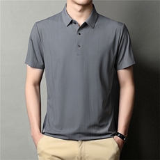 爸爸短袖t恤男装夏装40-50岁中年男士上衣服夏季翻领中老年人爷爷，男装T恤，电商B212（原钱塘6029）