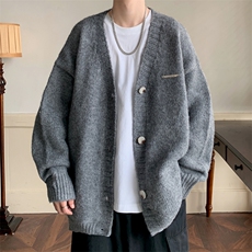 现货得物抖音品质V领毛衣开衫W7500-P75，男装针织衫/毛衣，星座1212