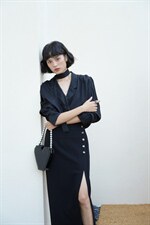 醋酸纤维慵懒裁剪韵味衬衫+H型显瘦开叉半裙，女装衬衫，GN