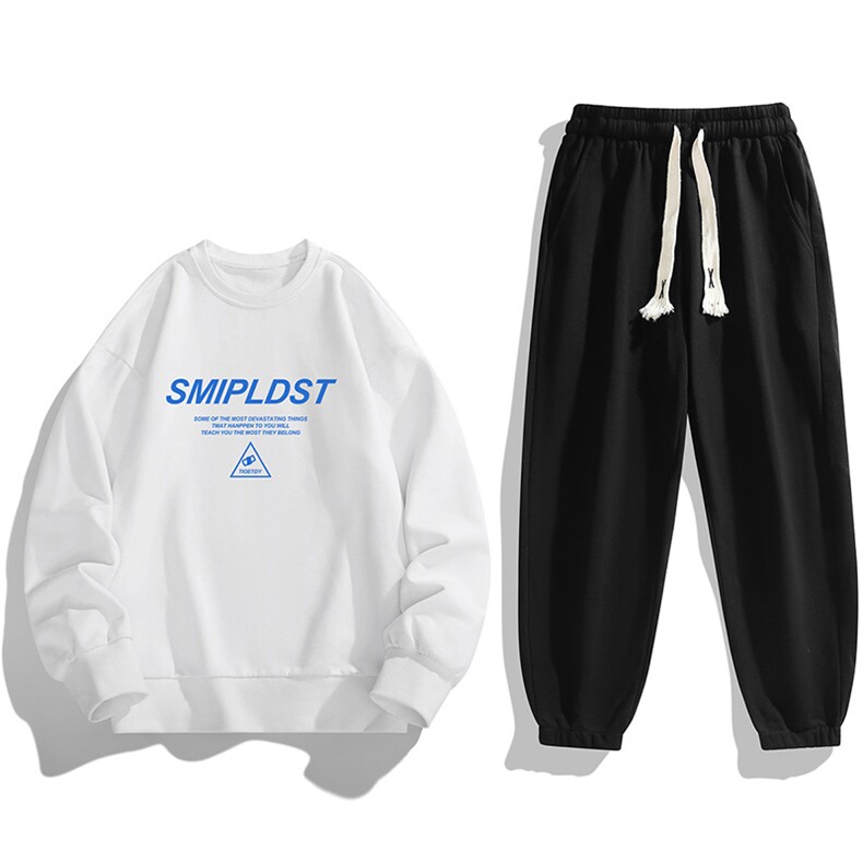 抖音直播男士秋冬卫衣套装潮流大码学生印花运动两件套TZ8033，男装休闲套装，星座1816-2（原1210–2）