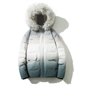 潮牌羽绒服男 2020冬季新款短款渐变色外套DS620T图片