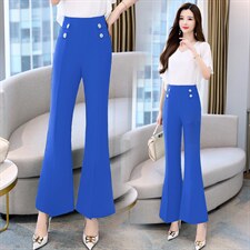 时尚显瘦高腰阔腿裤女夏季新款气质百搭通勤休闲裤，女装休闲裤，火爆靓佳人