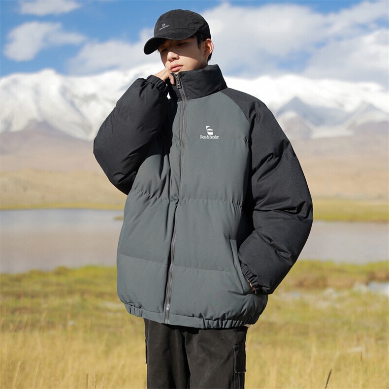 现货抖音得物可供视频三防加厚羽绒拼接棉衣外套面包棉服86632,男装棉衣,电商A486