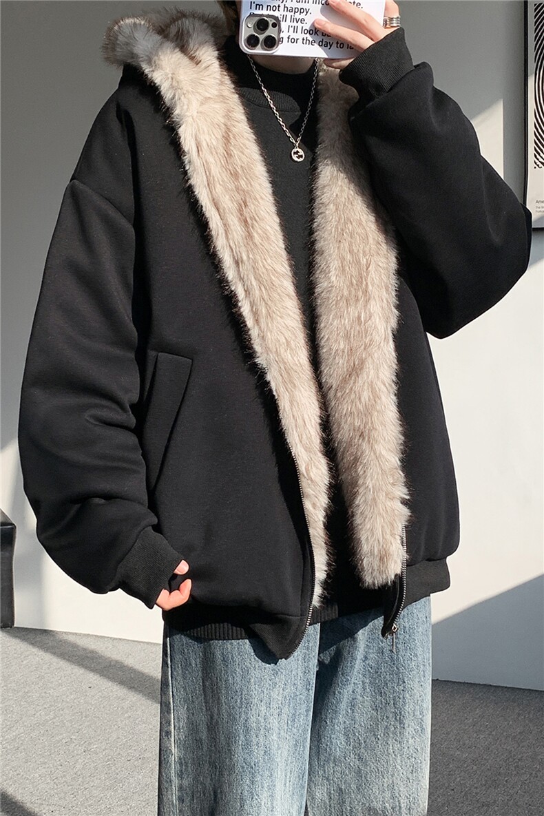 美式座山雕加绒加厚棉服男冬宽松连帽毛领棉衣外套MY18001,男装棉衣,电商B312