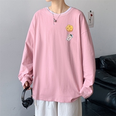 CX01-P25大码长袖t恤男秋季新款打底衫男港风圆领卫衣男，男装T恤，电商B367