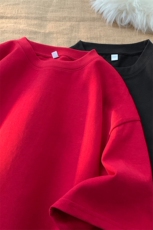 美式纯色休闲风短袖T恤男女宽松简约款重磅圆领上衣T3495-特价P20，男装T恤，电商A007